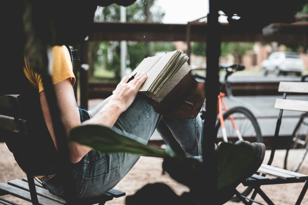 a girl writing her overthinking journal