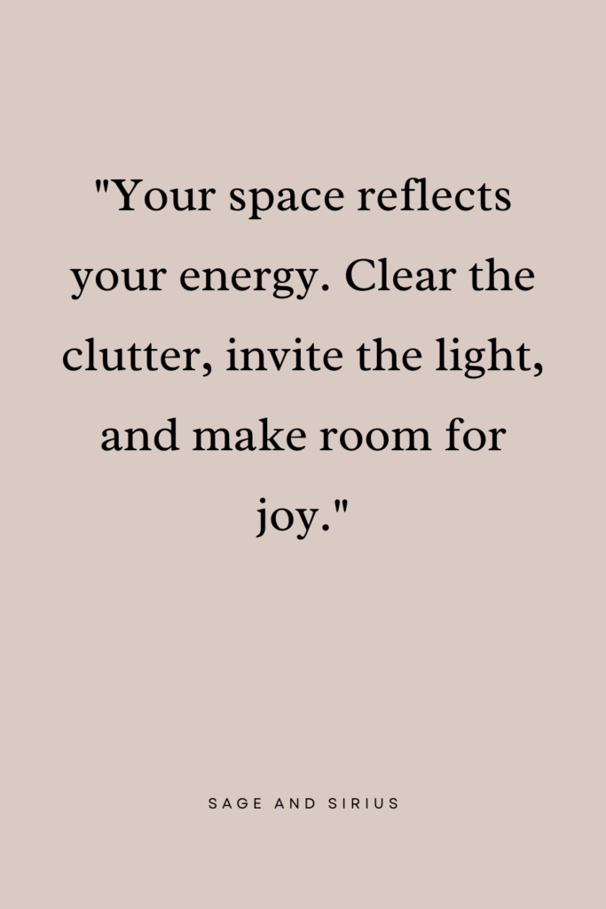 An inspiring quote about refreshing your living space, emphasizing self-care in the spring.