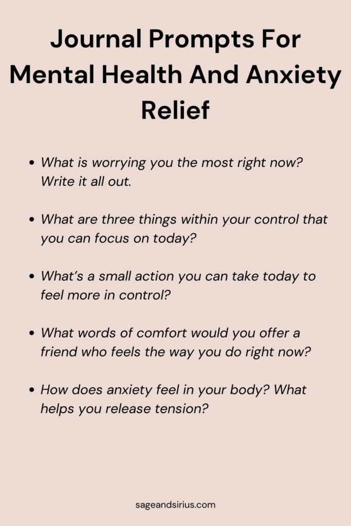 Journal prompts for mental health